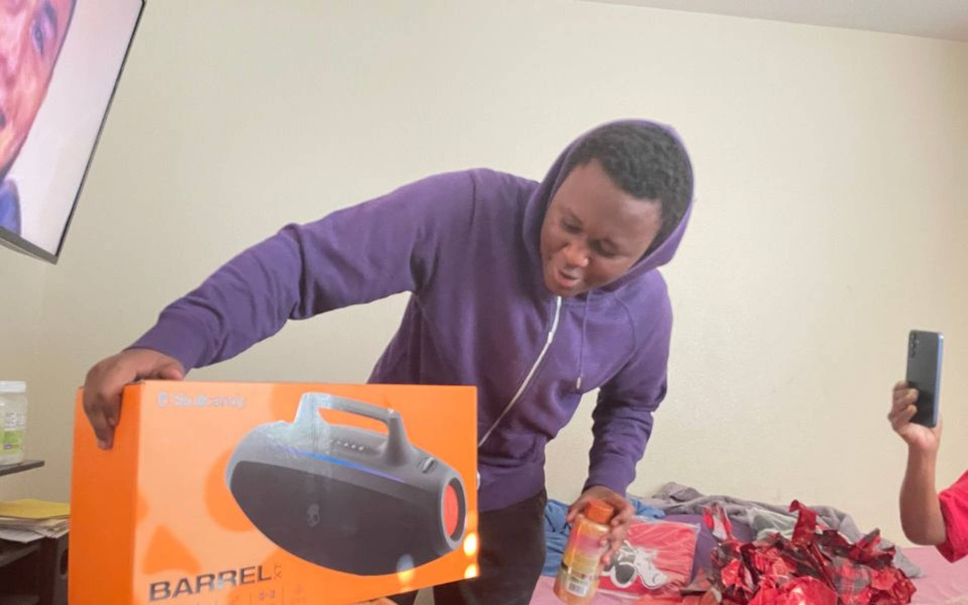 Jeremiah Opening his Christmas Gift