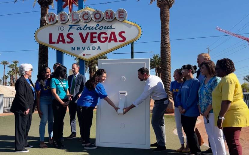 Welcome to Fabulous Las Vegas Sign Goes Green for Mental Health Action Day
