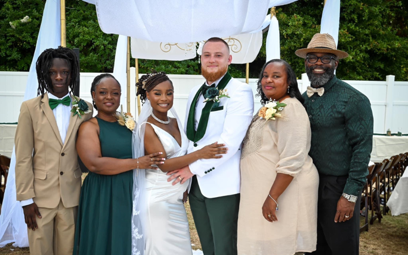 Former North Florida youth with his wife and family