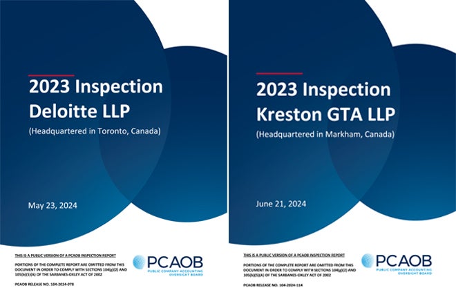 PCAOB releases two new, divergent inspection reports for Canadian ...