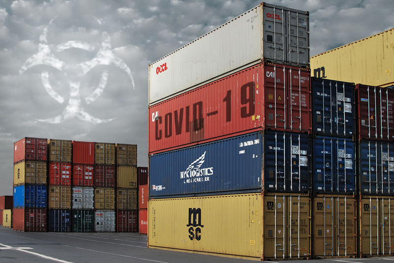 COVID-19, shipping containers