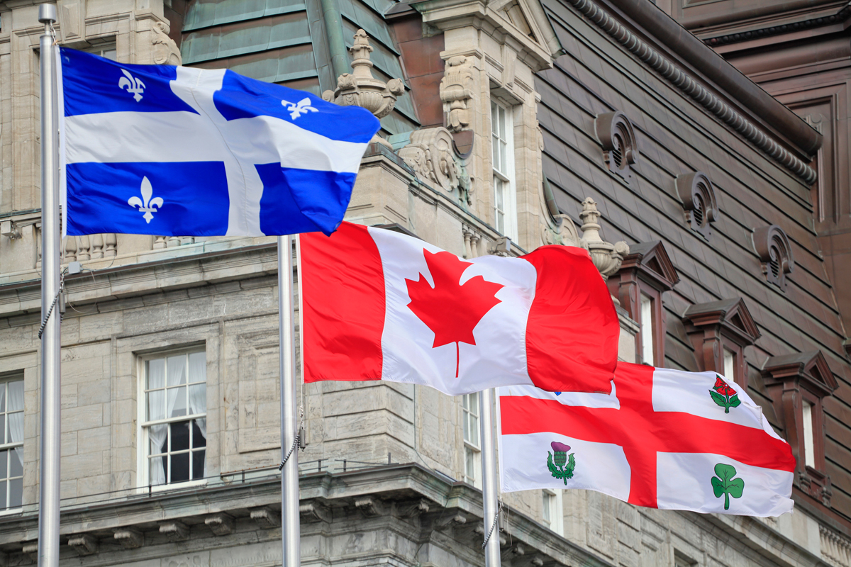 Quebec, Canada, Montreal flags