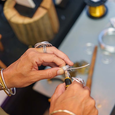 woman making jewellery