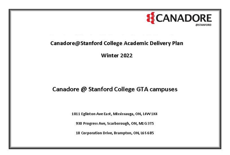 Stanford academic delivery Plan Winter 2022