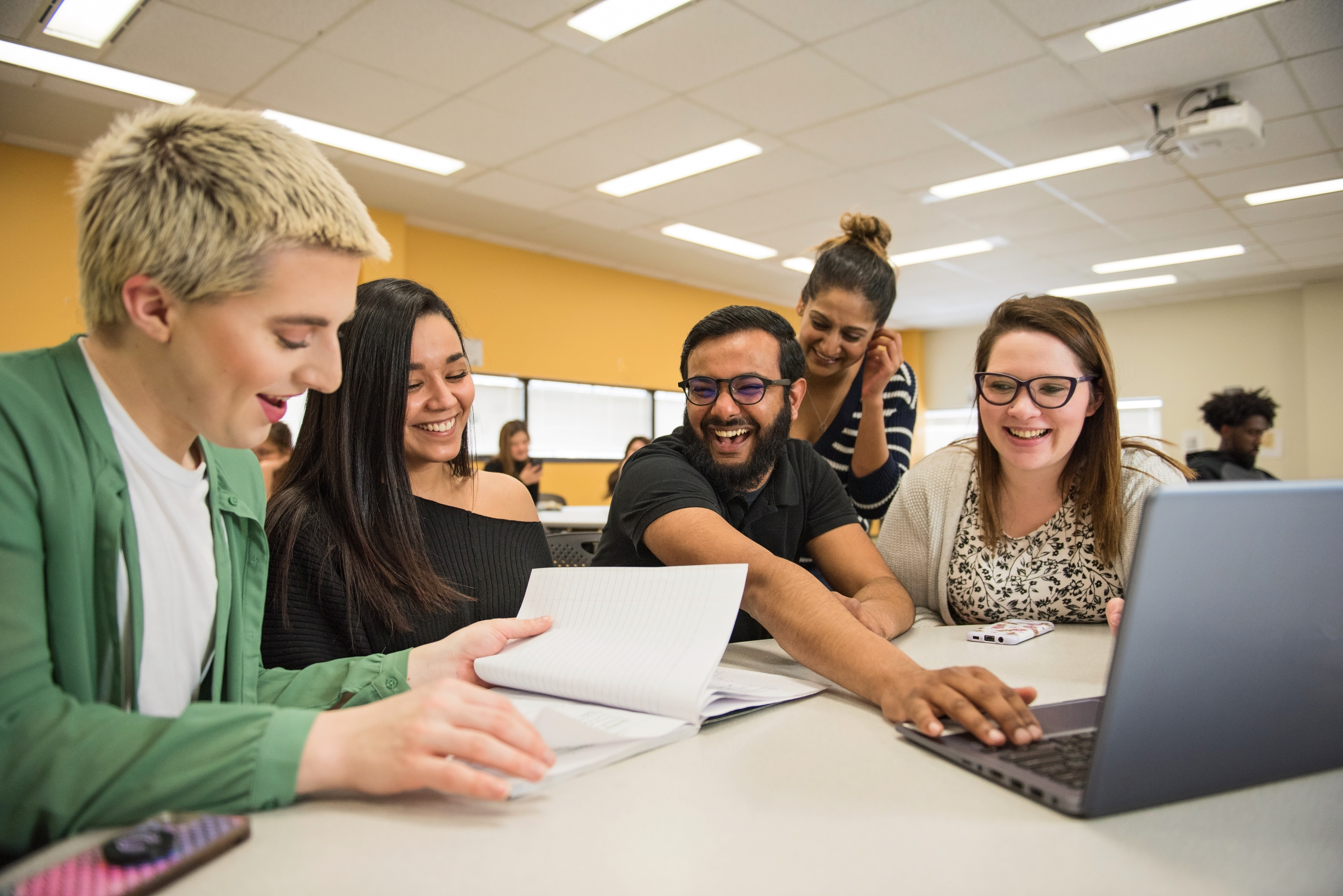 Students sitting at desks