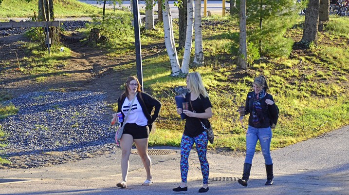 Students walking on campus