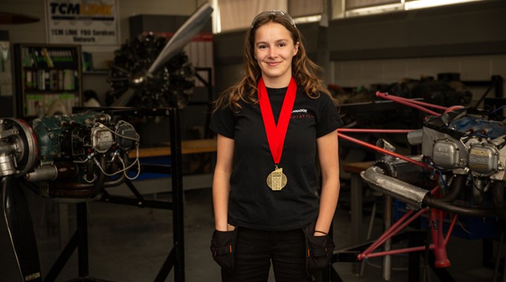 Emma Chilton with award