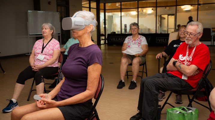 seniors using VR headsets