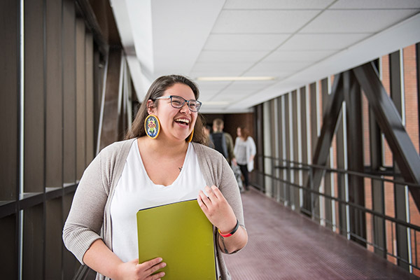 Indigenous female student smiling