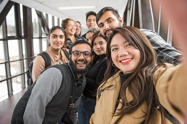 Canadore international students posing.