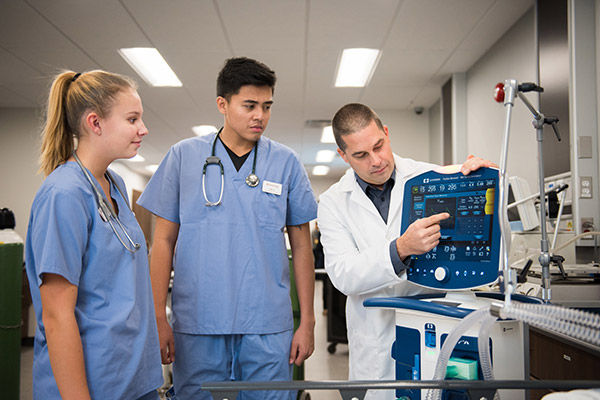 Nursing students learning at The Village.