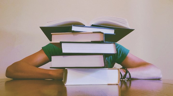 Stack of textbooks