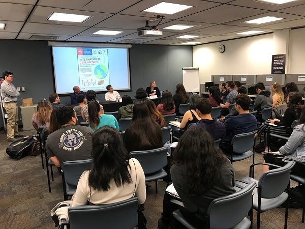 Student attending Peace Corps workshop