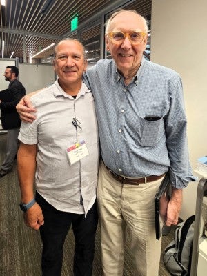 Tribal Transportation Program Manager Ron Hall and Esri founder Jack Dangermond