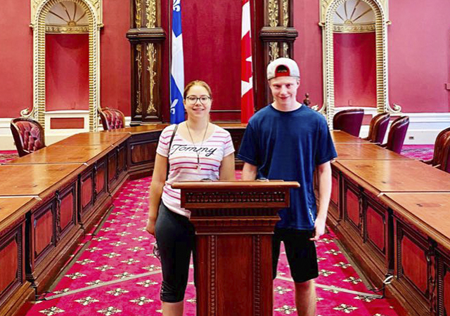 Jennifer Maccarone’s children Bianca and Samuel visit the National Assembly.