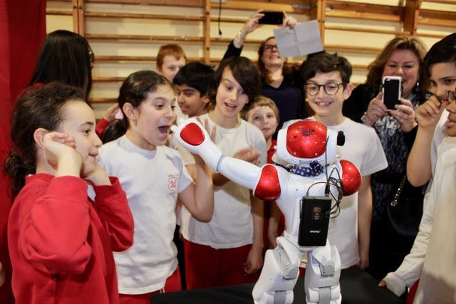 Nao the robot interacting with students