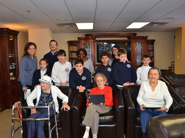 a group of elders and students