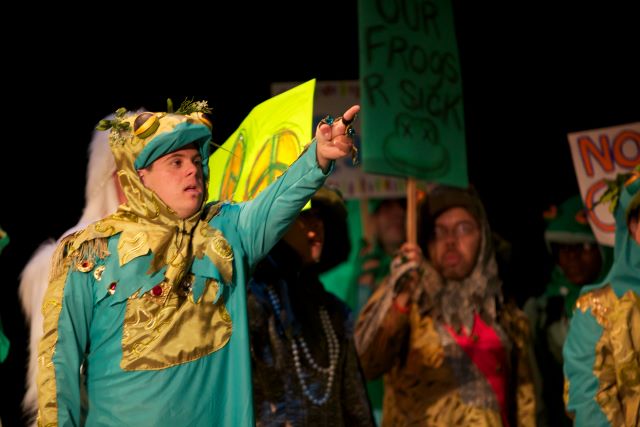 Ray-Man Aric Ciminera performs in the Centre for the Arts in Human Development's 2010 musical eco drama - The Frog & the Princess (Photo, James Ciminera)