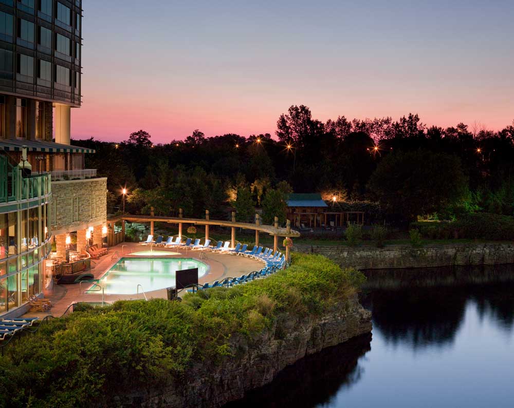 The beautiful poolside area