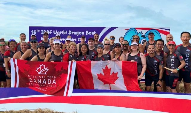 Photo: The team at the World Dragon Boat Racing Championships in Thailand in August. Photo: Steven Wills