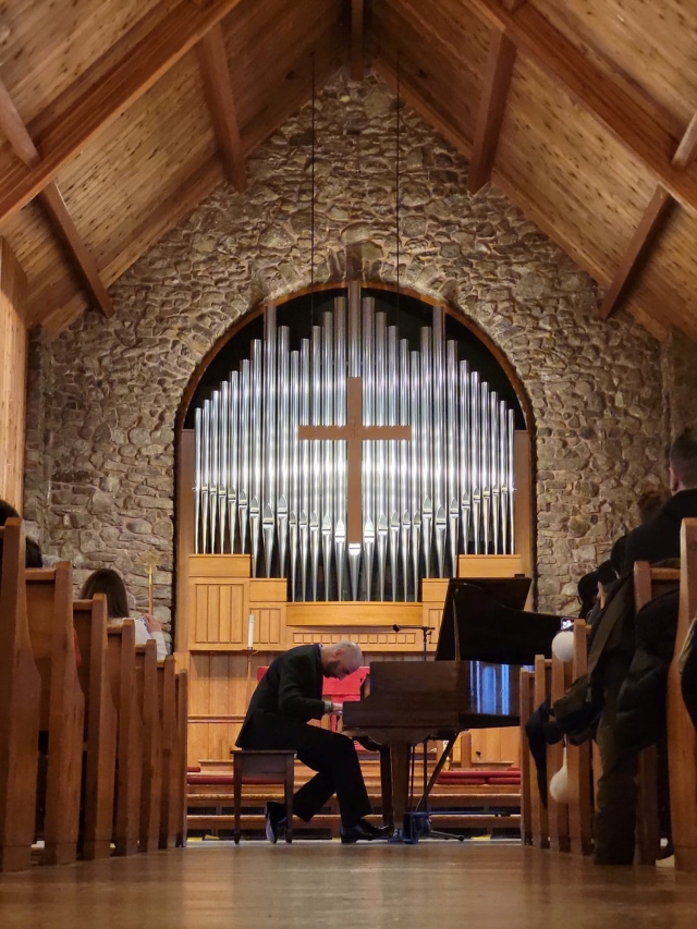 Steven Atme performs during his concert at the Church of All Saints by the Lake in Dorval on March 23.    Photo courtesy of S. Atme 