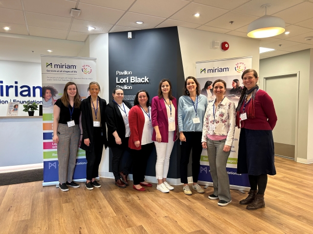 Gold Centre staff took a break during the open house to pose for a photo. From left: Chloé Giroux,   Meghan Turnbull, Jordanna Vamos, Consuelo Calderon, Lina Gharibah, Emma Veteau, Mélissa   Sokoloff and Nina Chepurniy. Photo: Micheline Nalette 