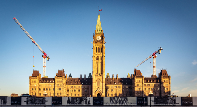 Centre Block in the golden hour.