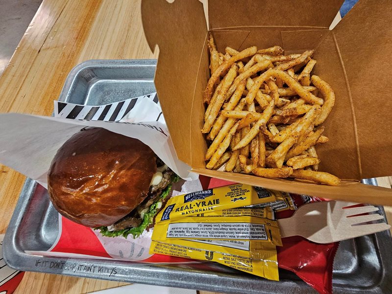  A delicious burger and fries at Patty Slaps.