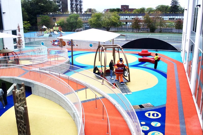 View of the playground from above.