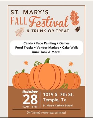 Saint Mary's Fall Festival and Trunk or Treat- Temple, Tx