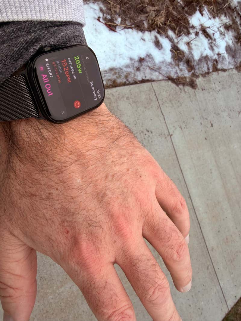 Apple Watch showing All Out effort after the run