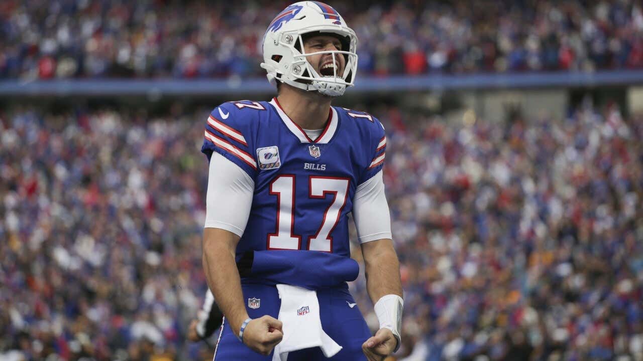 Josh Allen celebrating - the leader Buffalo deserves