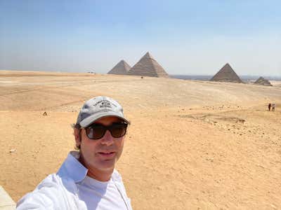 All three pyramids from the desert