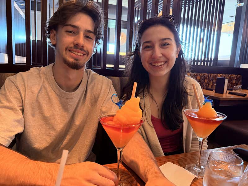 Harry and Gem, fancy drinks