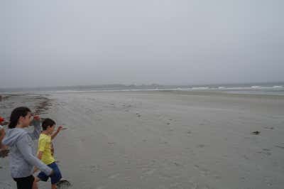 Same beach, same weather we couldn't have cared less about