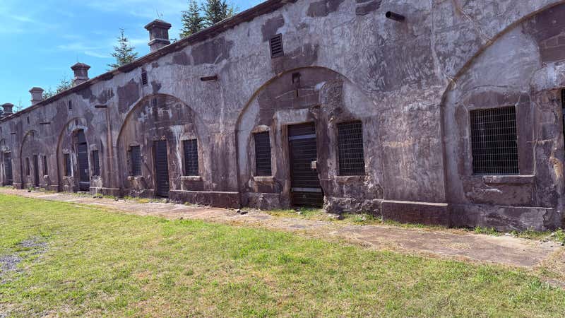 The old barracks, weathered and quiet
