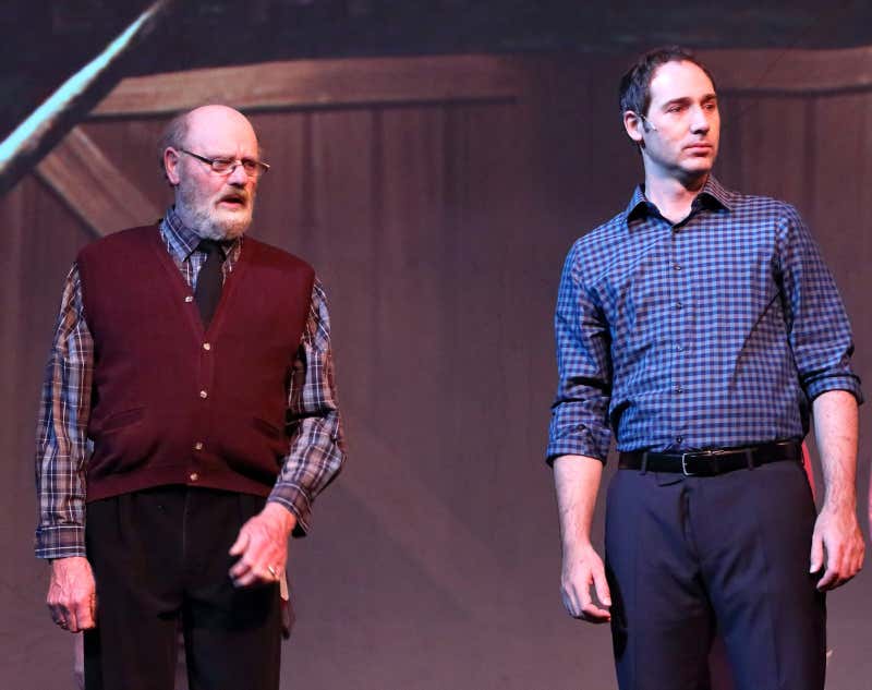 On stage together in White Christmas, 2014