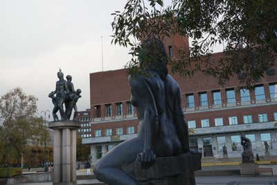 Sculptures at Oslo City Hall