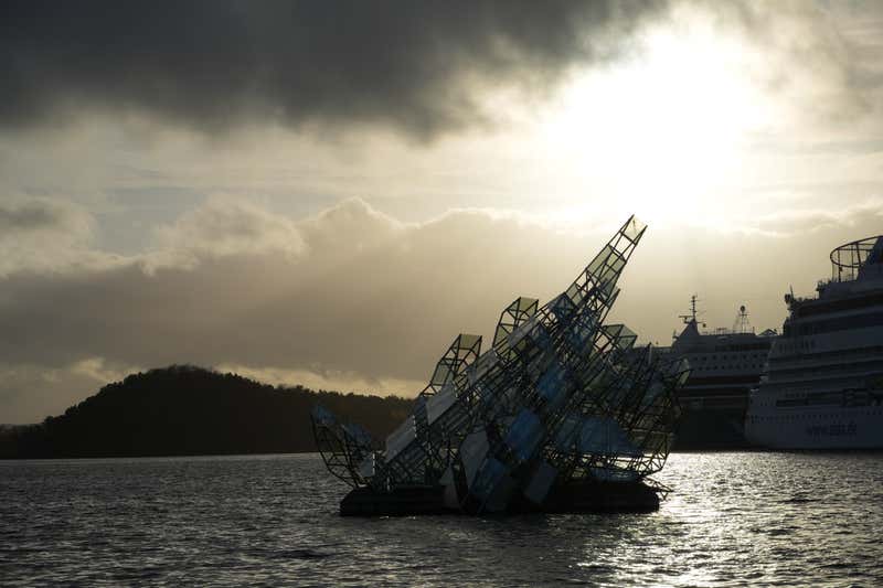 She Lies sculpture near the Opera House