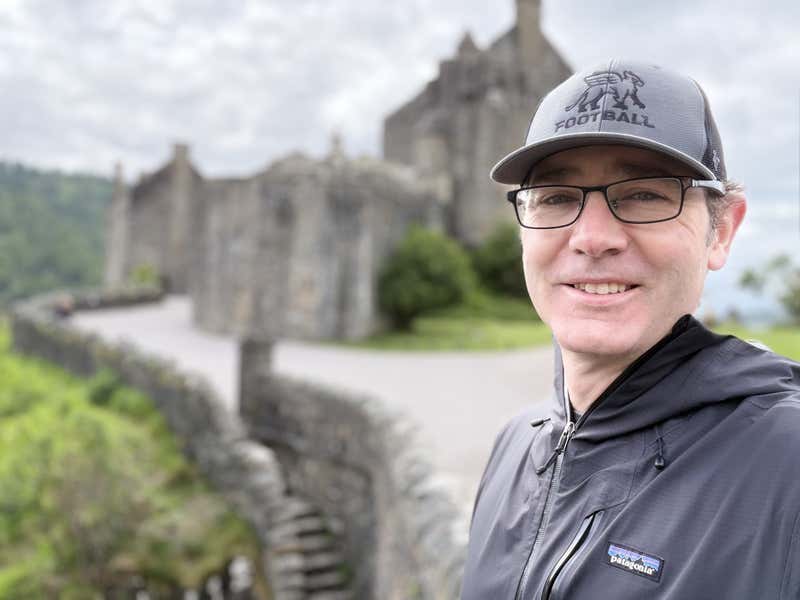 Me on the bridge across to Eilean Donan