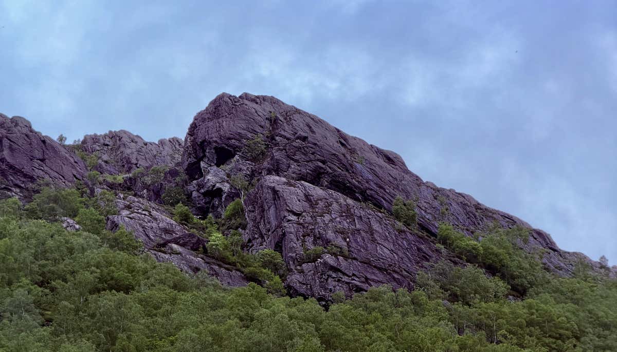 The 'Mount Rushmore of the Highlands', apparently. Once you clock the big dark hollow in the centre as a mouth or an eye socket, the whole crag turns into a face staring right back at you.