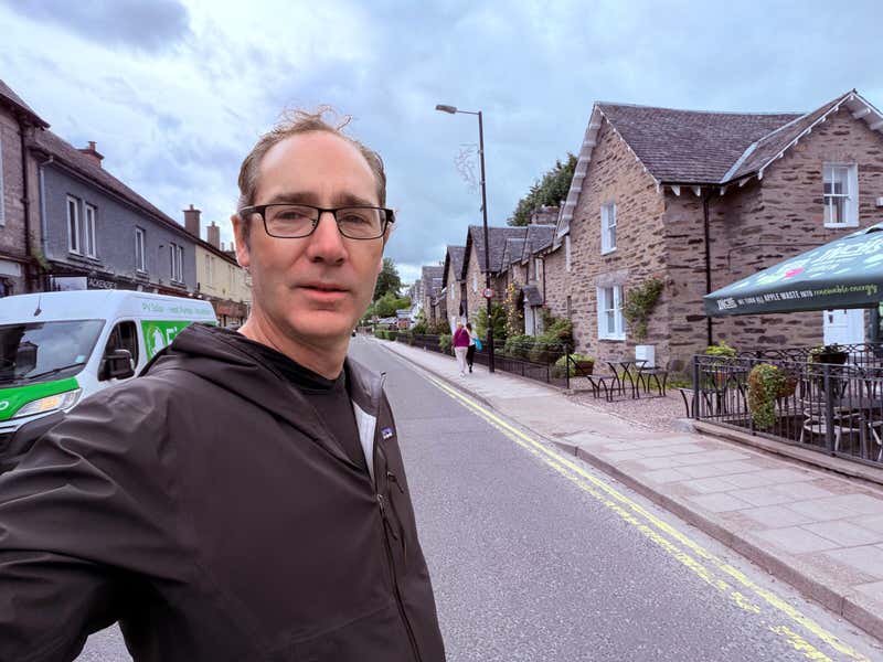On the high street in Pitlochry, getting the feel of the place