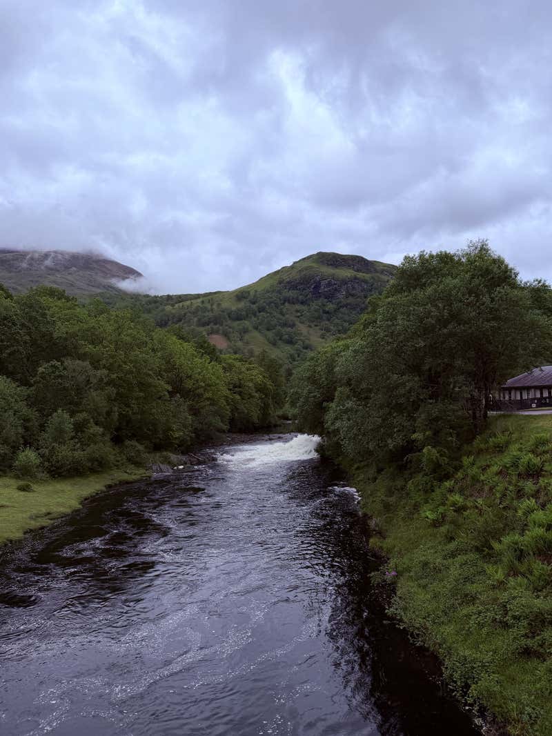 Coming into Kinlochleven with the burn running past