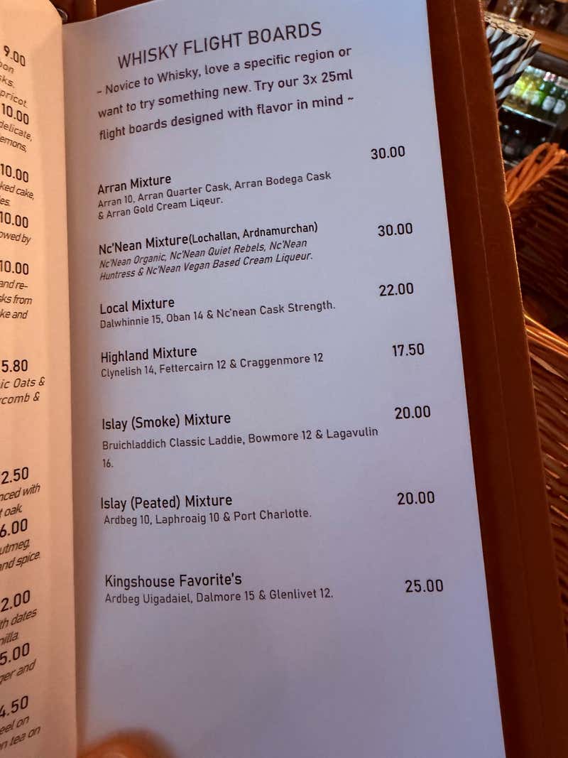 The flight board menu, in case you're curious what was in mine