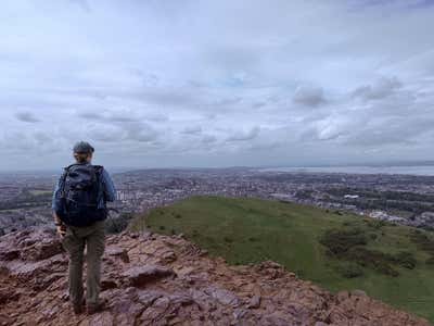 Looking out over the whole of Edinburgh from the rocks at the top