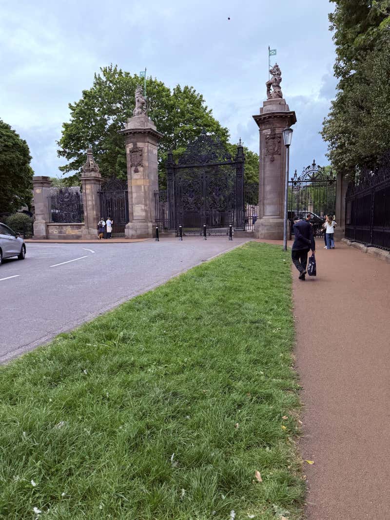 The ornate gates at the foot of the Royal Mile near Holyrood