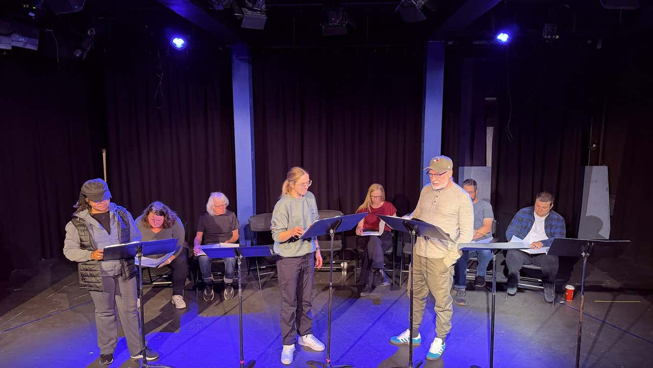 The cast of A Streetcar Named Desire in rehearsal at the Firehall Theatre