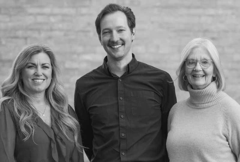 Val Russell with assistant directors Anthea Goodwin and Evan Soutter