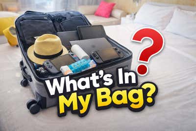 What's In My Bag - travel tech and gear packed in a carry-on suitcase