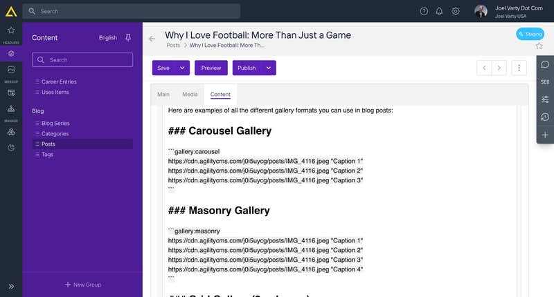 Blog Post with Gallery Examples